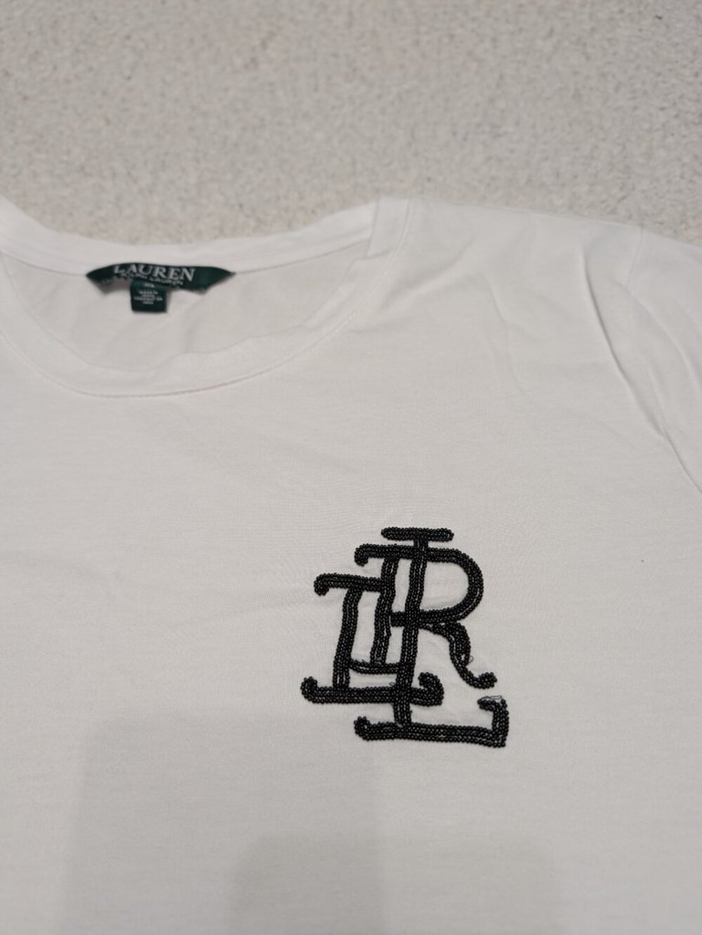 Lauren Ralph Lauren White Monogram Logo Tee XL - Picture 2 of 7